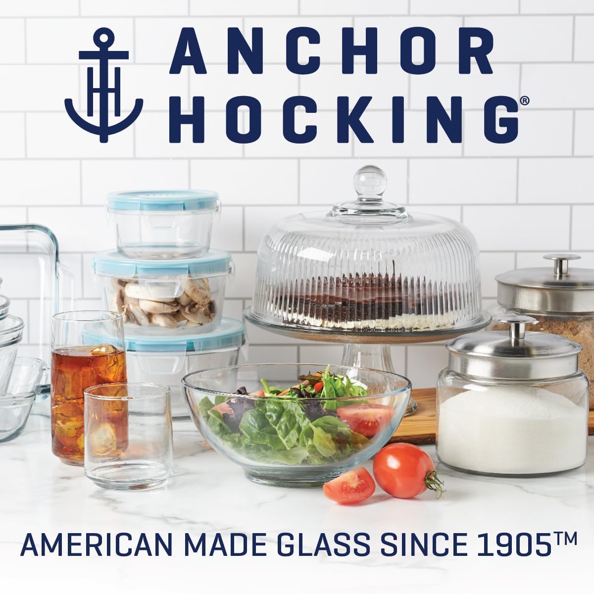 Amazon｜Anchor Hocking 蓋付きガラス保存容器 12個 (ガラス製食品保存